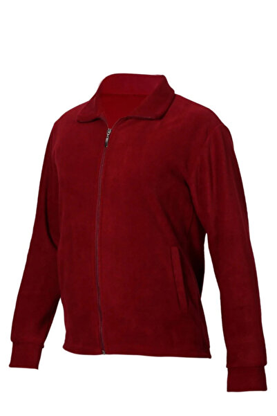 Bonnie Clyde Unisex Burgundy Zippered Stand Collar Fleece Coat - Burgundy - Bcp1.Umktpuolear-Bor