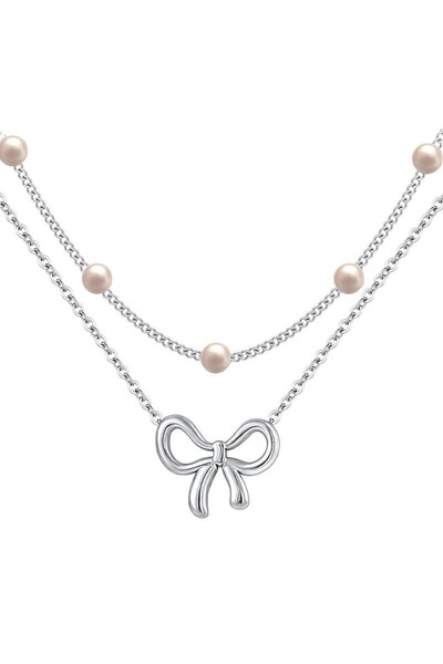 Hilosh Günlük Şıklık İçin İnci ve Kurdele Detaylı Kolye – Hafif ve Modern