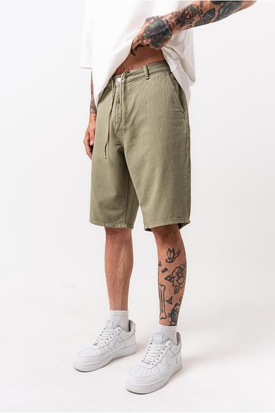 Respire Men's Piece Paint Shorts Khaki