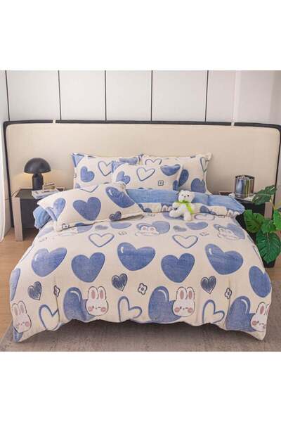 FIONNA.RO Cocolino Bed Linen 1 Person - Blue Hearts