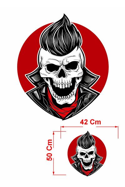 stickerusta Handsome Skull Sticker Car Auto Motorcycle Caravan Sticker 00470