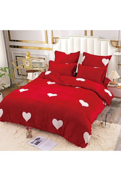 FIONNA.RO Cocolino Bed Linen 6 Pieces - Red With Hearts