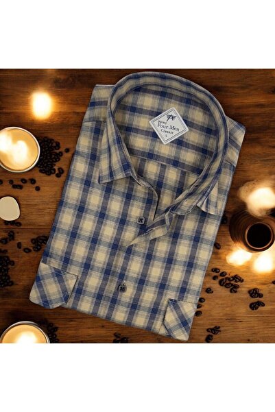 EREN STYLE Cămașă clasică din in, cu mânecă lungă, cu două buzunare și clapet...