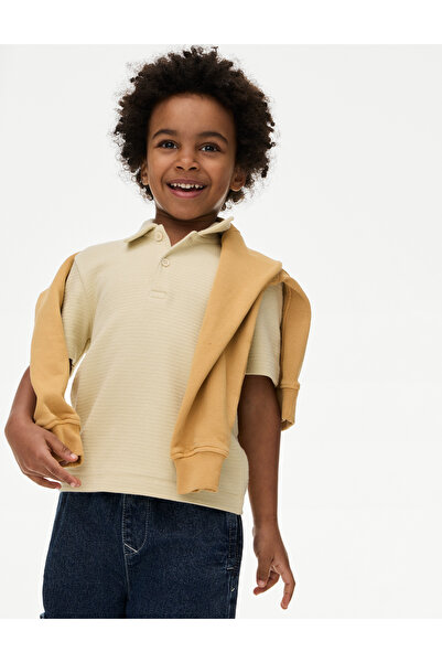 Marks & Spencer Cotton Rich Örgü Polo Gömlek (2–8 Yaş)