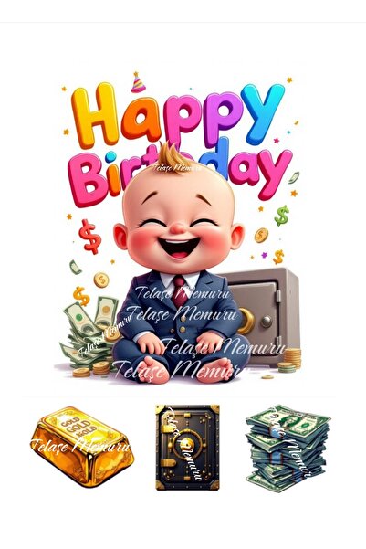 telaşe memuru طباعة باترون بيبي لتزيين الكيك على ورق السكر، طباعة ورقية صالحة...