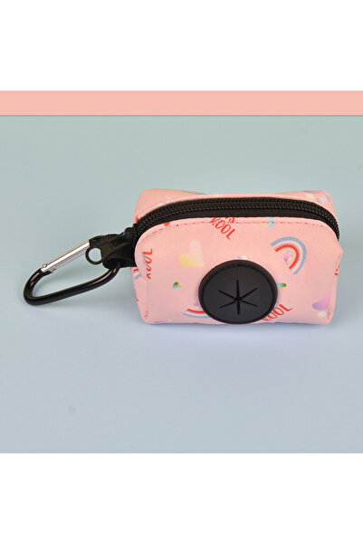 Choice1 حامل أكياس فضلات الكلاب بتصميم عصري مطبوع عليه قوس قزح وردي كبير لربط...