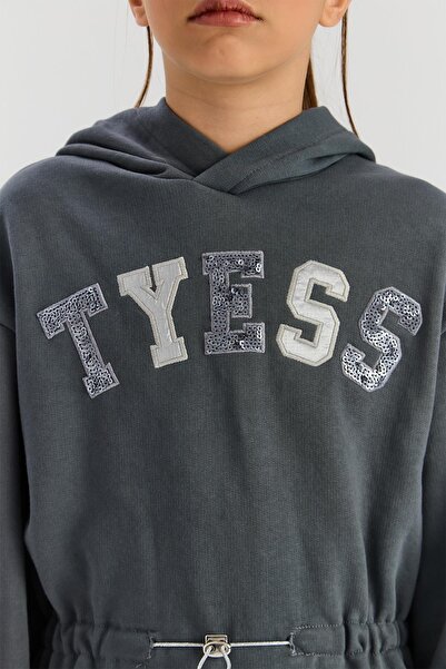 Tyess BG Store Κοριτσίστικο Φόρεμα Ανθρακί