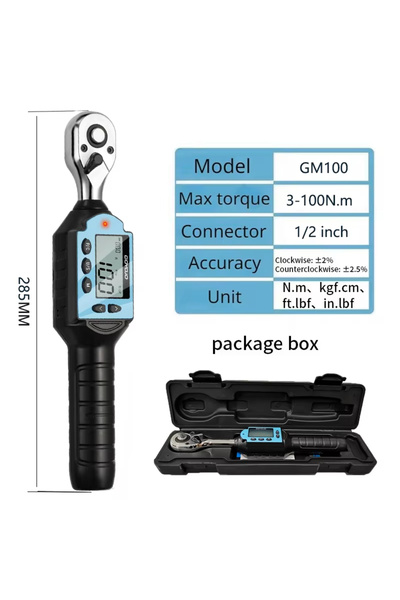 Choice1 مفتاح عزم الدوران الرقمي الجديد GM100 برأس سقاطة ثنائي الاتجاه 1/2 بوصة 3/8 بوصة 1/4 بوصة، قابل للتعديل بشكل احترافي