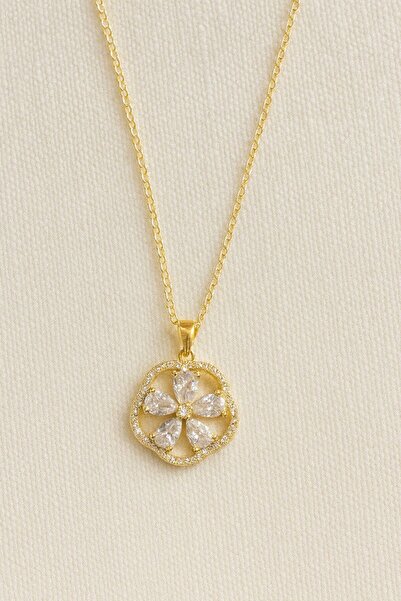 Karem Jewellery Flower Motif Circle Women's Necklace
