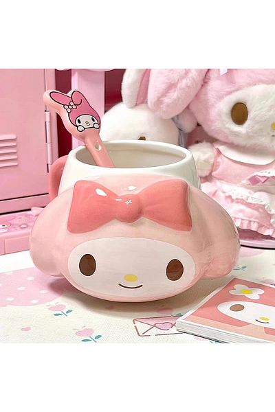 Wolawood Special Production My Melody Designed Porcelain Mug Cup Keychain Gift Cute Set Boxed Set of 2