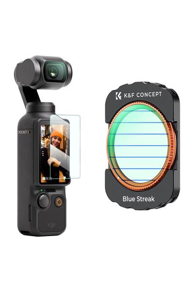 K&F CONCEPT Magnetic Blue Streak Filter ( DJI Osmo Pocket 3 combo Uyumlu )