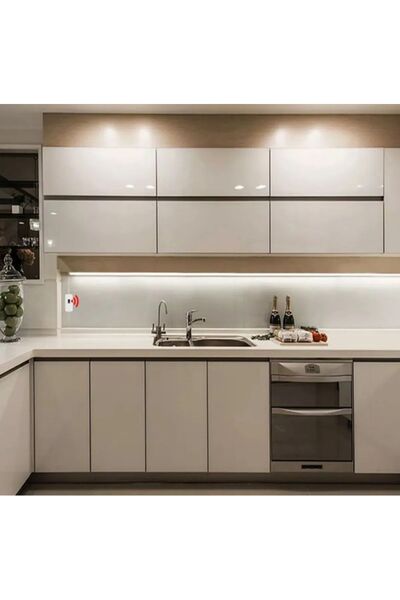 HALL BREATHE 30cm Beyaz Işıklandırmalı Mutfak ve Giysi Dolabı, On-Off Tuşlu, ...