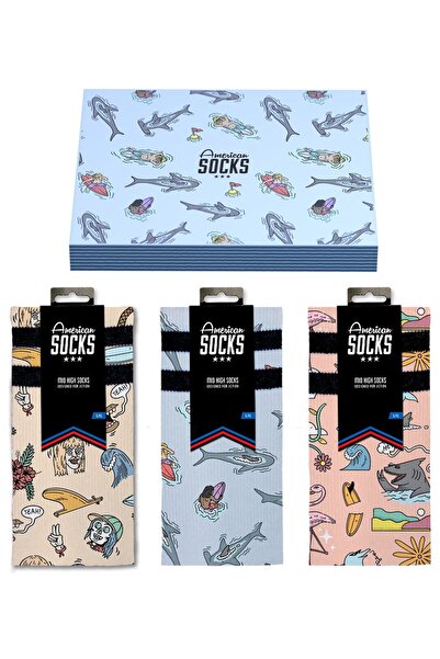 American Socks Set de 3 șosete cadou Surfer