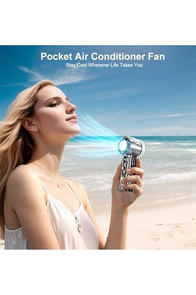 MACON Portable Handheld Turbo Fan with Ice Cooling Plate Quick & Powerful Cooling