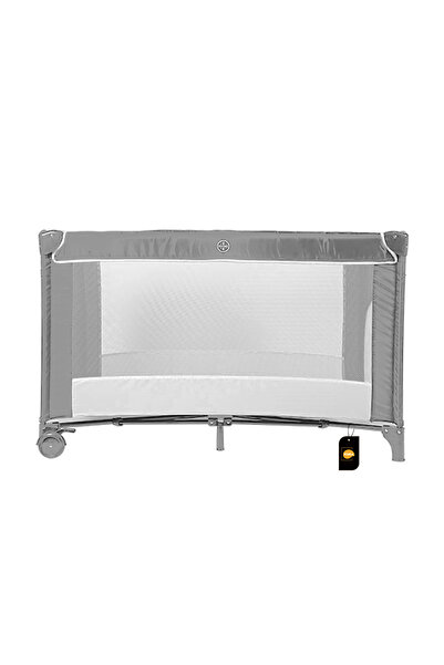 KidLe سرير أطفال قابل للطي (مع وسادة وعجلات) رمادي