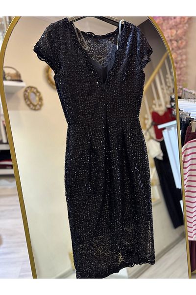 ROSSA Lace Stone Detailed Evening Dress