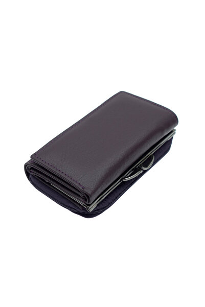 OEM Portofel de damă, violet, din piele naturală, TITA, 14 x 8 x 4 cm - PR346