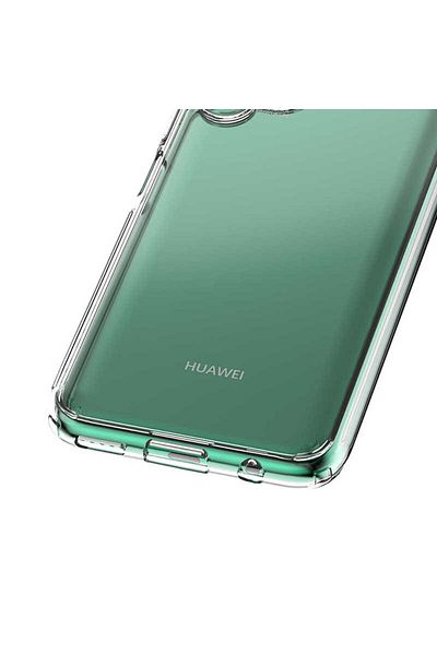 kilifone Huawei P40 Lite Compatible - Case Hard Glass-Like Transparent Protective Coss Cover - Transparent - T13757