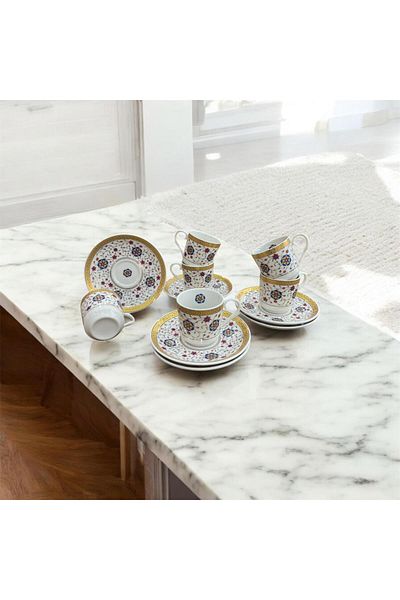 AEN PORSELEN Trail Coffee Cup Set 6 Pieces for 12 People