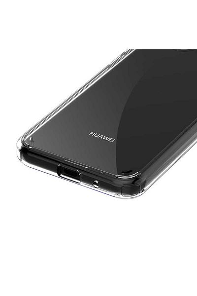 kilifone Huawei Y5P Compatible - Case Hard Glass Like Transparent Protective Coss Cover - Transparent - T13835