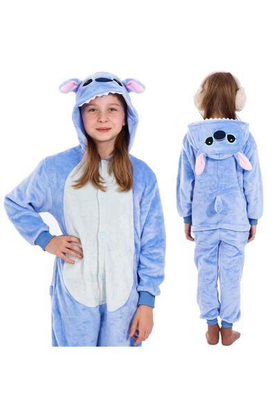 SERSIMO Pijama tip salopeta pentru copii, model stitch, marime 120-130cm