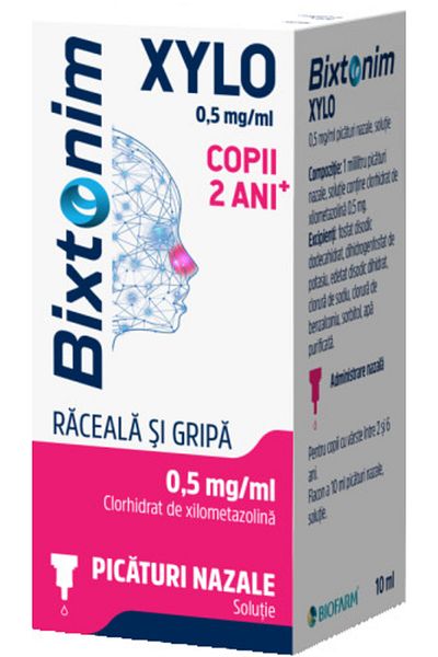 BİOFARM Bixtonim Xylo picaturi nazale 0.05%, Biofarm, 10 ml
