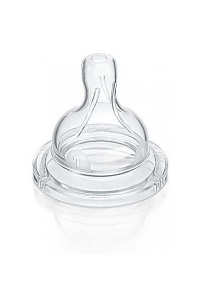 Philips Avent Tetine din silicon Philips Avent SCF631/27, 2 tetine din silicon, 1 orificiu