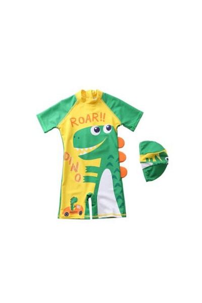 Mixbo Costum De Baie Copii, Mixbo, Intreg Dino Verde L