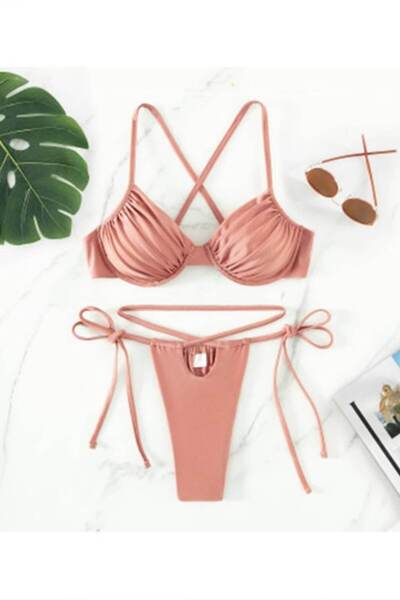 Mixbo Two-Piece Swimsuit, Mixbo, Rose, Size S