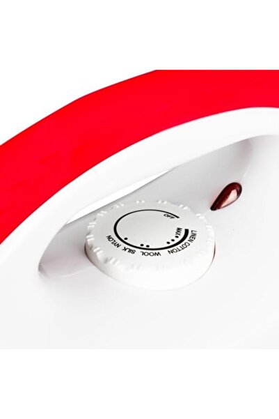 Afra Dry Iron, 1000W, White/Red, Non-stick Base, Indicator Light, Overheat Protection