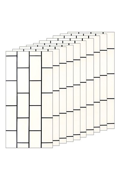 Teno Set of 30x Premium 3D Teno® Marble Wallpaper, covering area 5.4 sq m, 30x60 cm, model 61, white