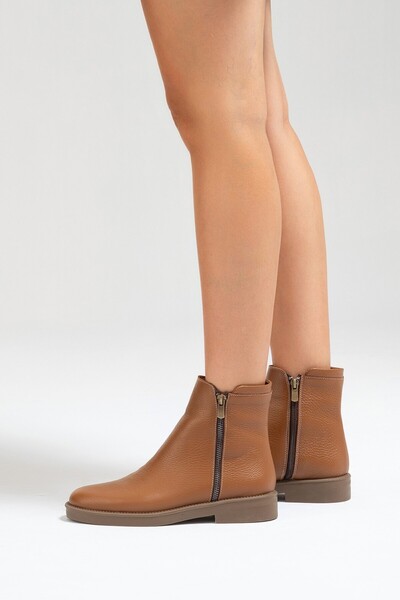 Zeynep Sıradağlı Harben Deri Kadın Bot Taba