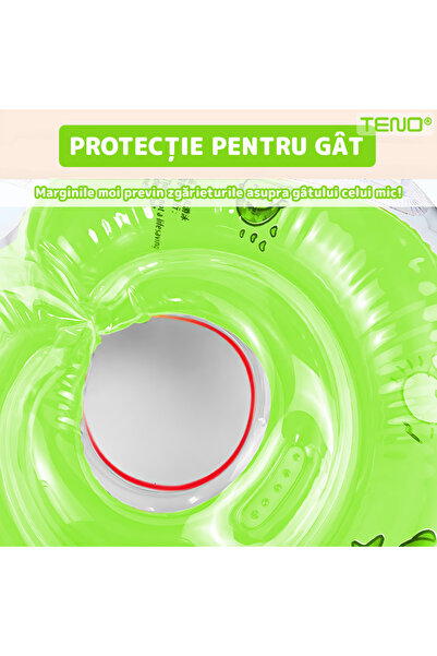 Teno Μωρουδιακή περιχειρίδα Teno® Baby Neck Cuff, με λουράκι, εύκολο φούσκωμα, λαβές, 0-24 μηνών, πράσινο