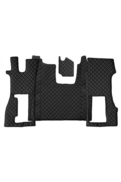 DELUXETUNING Set covorase camion, piele ecologica compatibil cu SCANIA R 2016-> Negru, AUTOMAT, scaun pneumatic