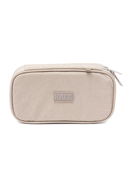KAFF 01110 Bej Unisex Su Geçirmez Krinkıl Kumaş Organizerli Kalemlik Kalem Kutusu