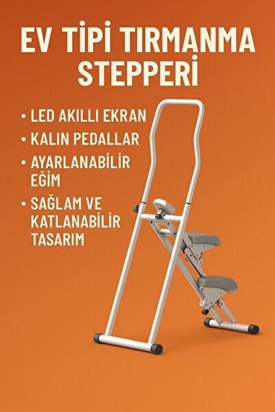 SLİPT Katlanabilir Dikey Tırmanma Aleti Evde Kardiyo Yağ Yakma ve Tam Vücut Kondisyon Egzersiz Cihazı