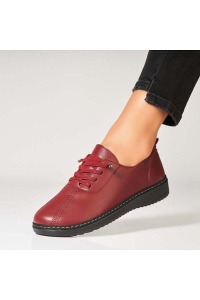Joana Women's casual shoes in burgundy made of Emmere ecological leather
