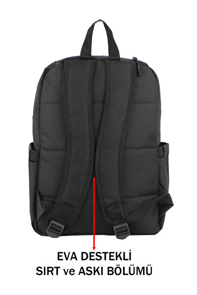 Dada Sports Model Black Women's Backpack Large Internal Volume Waterproof Fabric Daily Use with Side Pockets