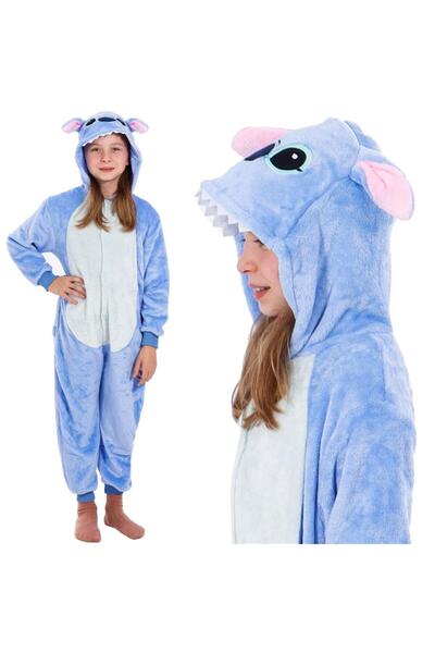 SERSIMO Pijama tip salopeta pentru copii, model stitch, marime 120-130cm