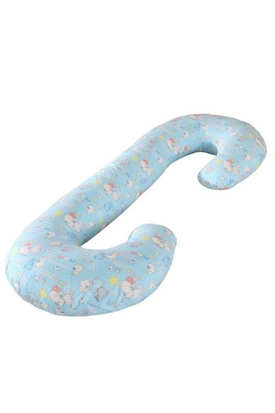 Mixbo Multifunctional Pregnancy Pillow C Shape with Detachable Cotton Cover, Teddy Bears, Blue