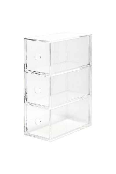 Muji Acrylic Accessory Storage, 3 Steps, W 8.7 x D 17 x H 25.2 cm