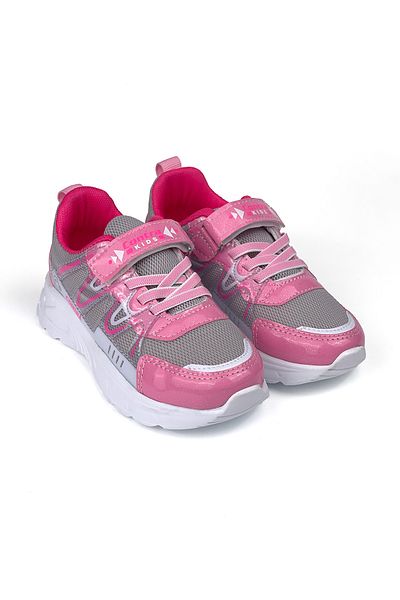 KAJILA Girl's Pink Ice Velcro Comfortable Daily Sneaker Sports Shoes