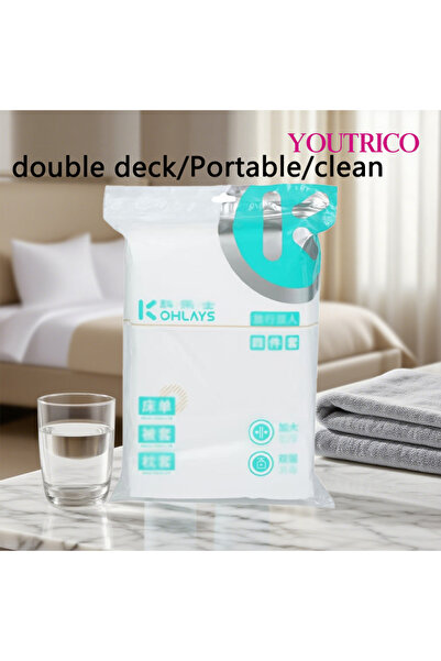 Youtrico 4pcs Double travel disposable set, bedding, quilt cover, bed sheet, pillowcase