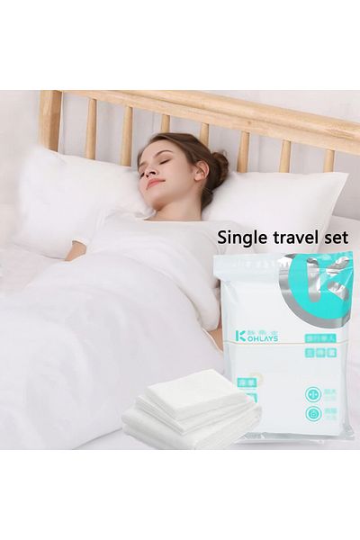 Youtrico 3pcs single travel disposable set, bedding, quilt cover, bed sheet, pillowcase, portable