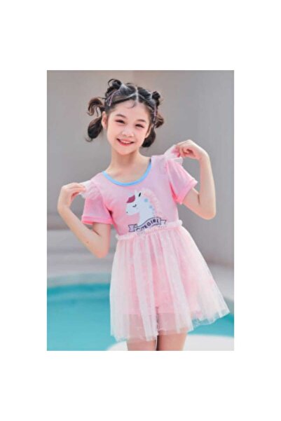 Mixbo - One-Piece Children's Swimsuit, Pink Unicorn, 49 cm