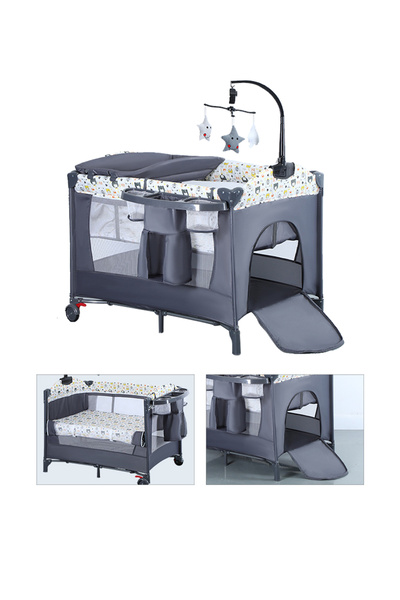 Ma Baby مجموعة 5 في 1 للعب، سرير أطفال بجانب السرير مع سرير أطفال