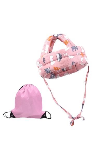 OEM Baby Fall Protection Helmet Set with Carrying Bag Included, 5-24 Months, Adjustable, Pastel Pink