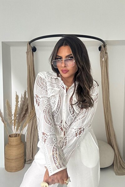 Sohotique By P Drawstring Waist Elastic Krinkle Trousers Ecru