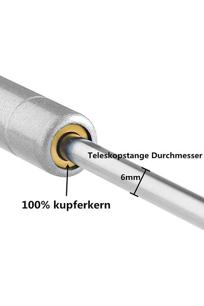 Vencede Set of 2 furniture shock absorbers Vencede, 150 N, metal, silver, 258 mm