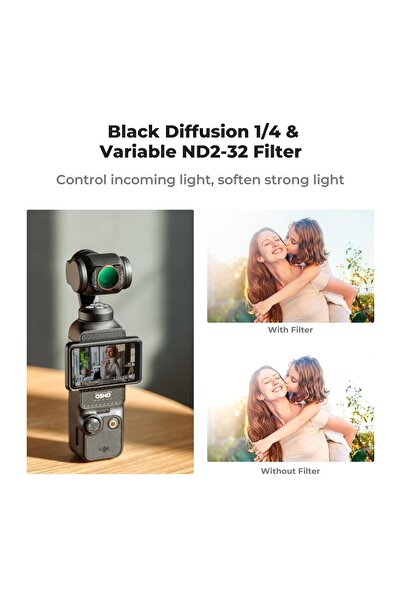 K&F CONCEPT Magnetic ND2-ND32 & Black Mist 1/4 ( DJI Osmo Pocket 3 combo Uyumlu )